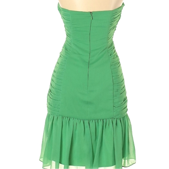 Nwot Max & Cleo Strapless Ruched Island Green Asymmetrical Short Cocktail Dress - Picture 10 of 16